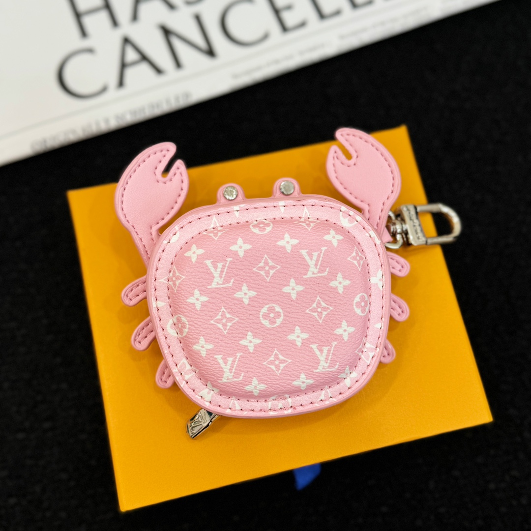 LV Pink Crab Bag Charm